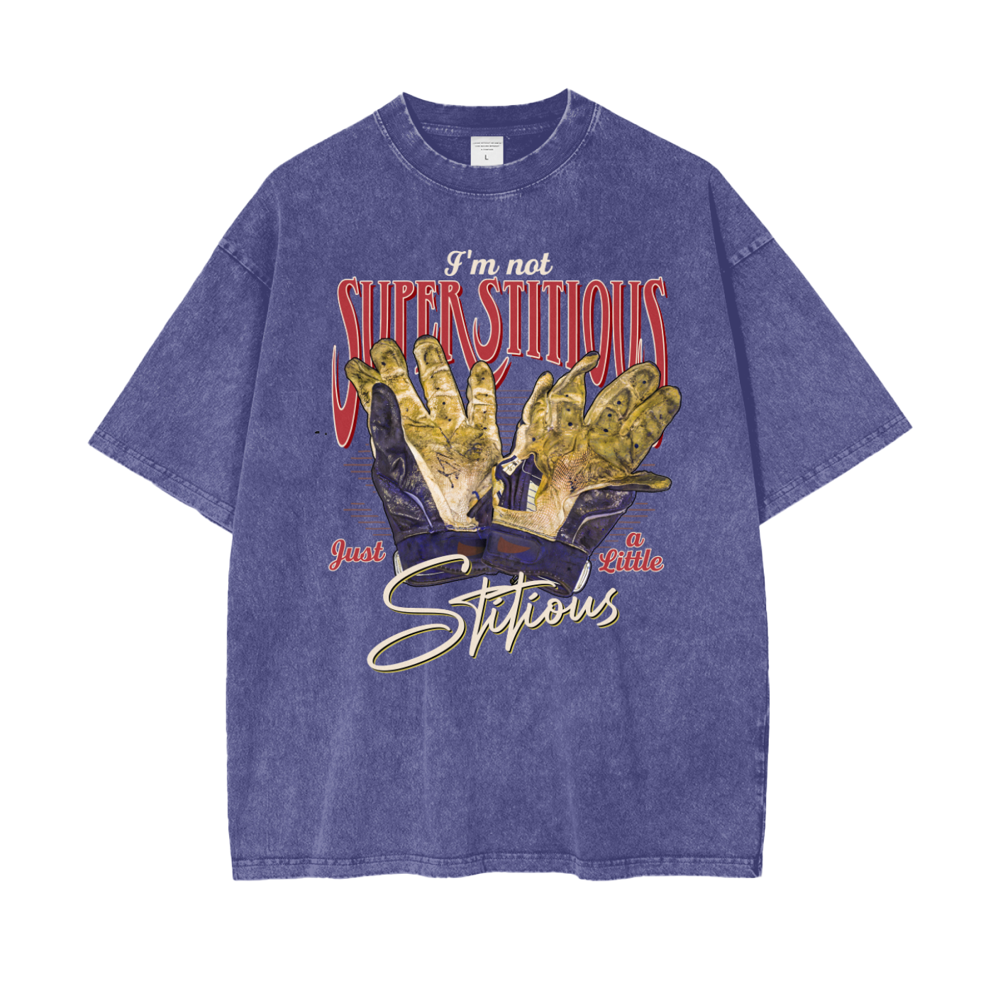 Baseball Superstitious - Oversize Washed T-Shirt