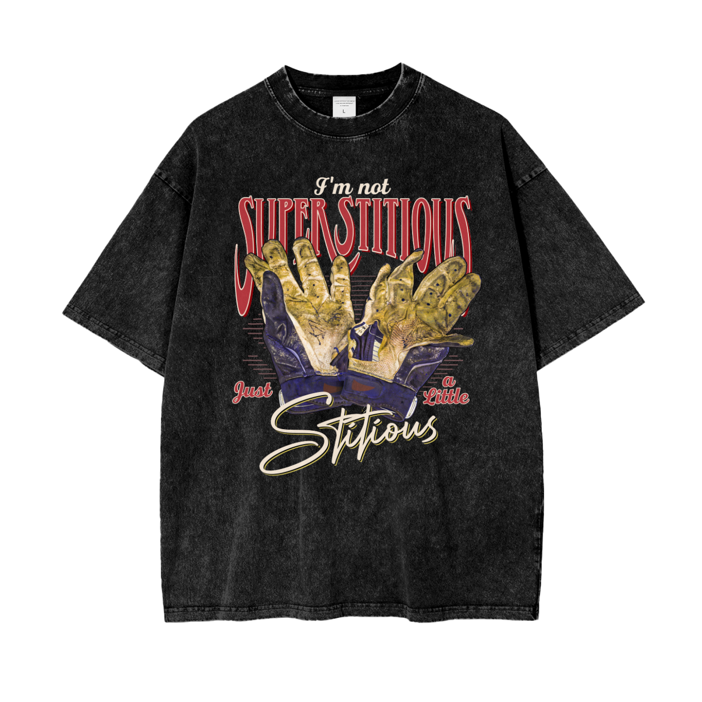 Baseball Superstitious - Oversize Washed T-Shirt