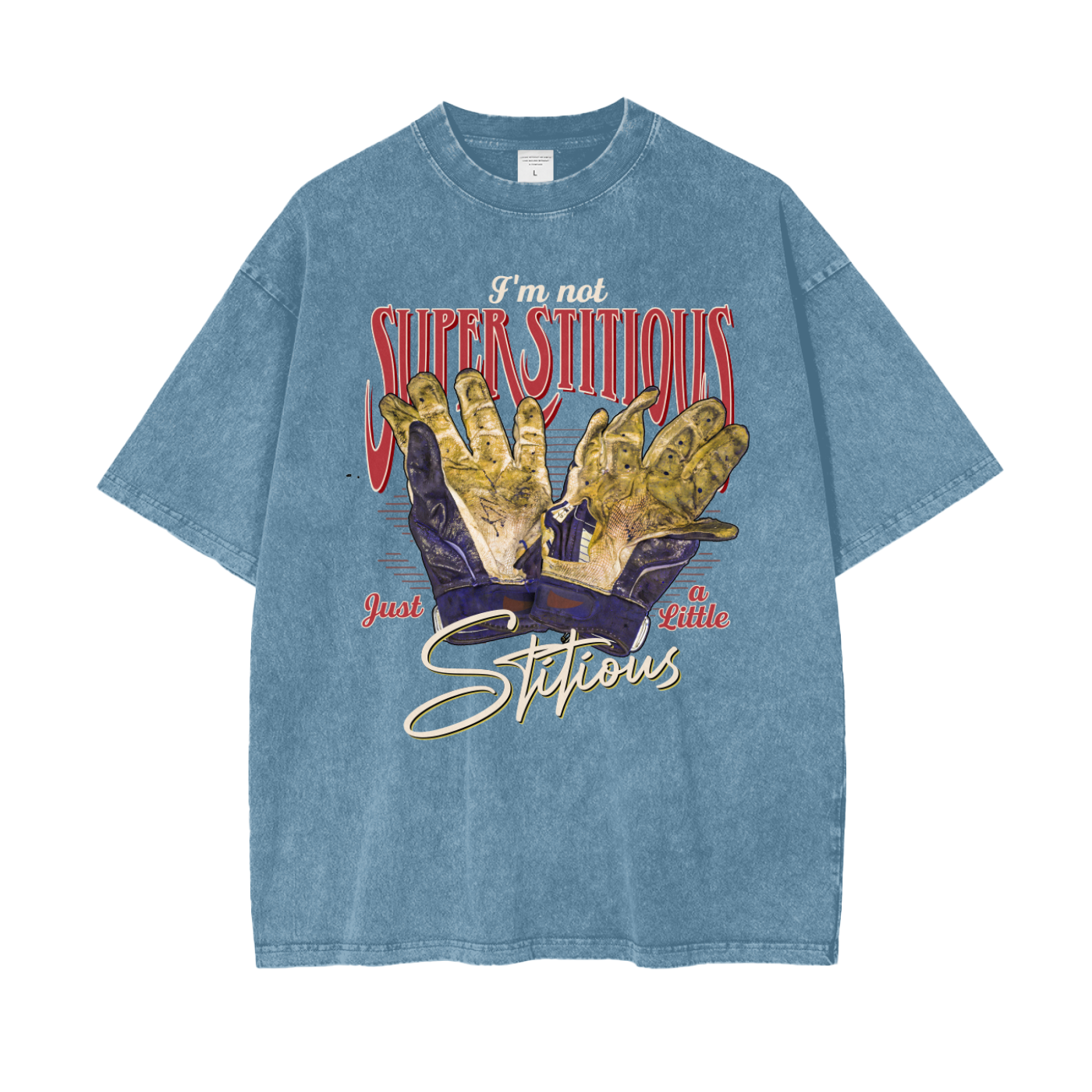 Baseball Superstitious - Oversize Washed T-Shirt